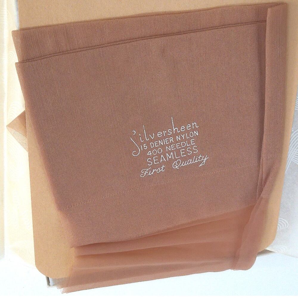 Vintage Tru Tone Silversheen Stockings Hosiery Sandalfoot Tan Size 10M SET OF 3